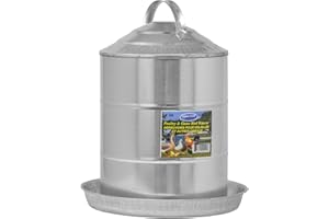 FARM-TUFF Galvanized Poultry Waterer, 3 Gallon Capacity - Double-Wall Poultry Fountain with Cone Top - Automatic Gravity-Fed Water Dispenser for Chickens, Ducks & Game Birds