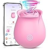 Gasevimo Rose Sex Toy Vibrator for Women, APP Control Rose Adult Toys with 9 Sucking &amp; Vibrating Modes, Waterproof Sex Toys Sucker, Clit Nipple Stimulator for Couples &amp; Solo Nipple Clamps