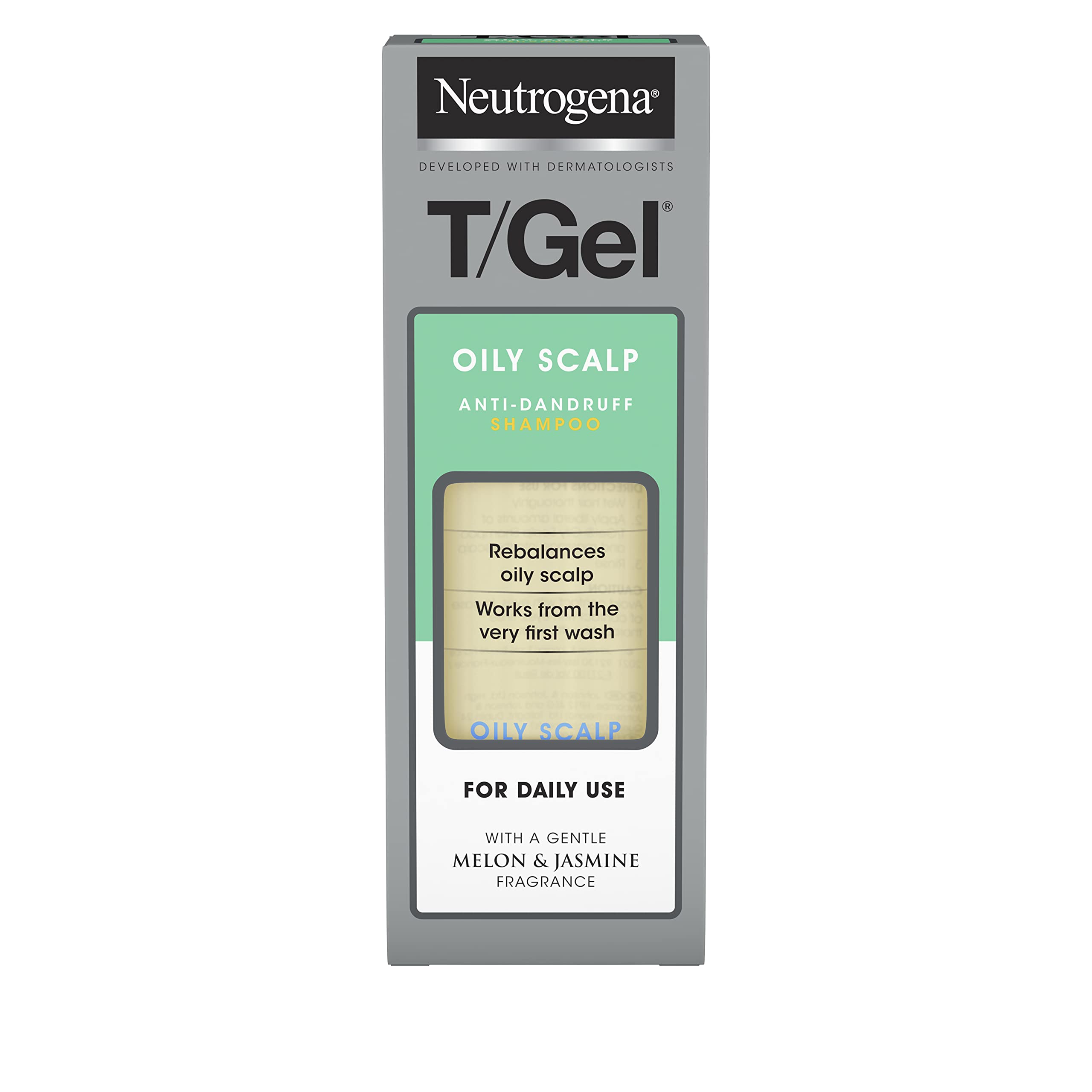 Neutrogena T/Gel Anti-Dandruff Shampoo for Oily Scalp and Hair (1x 150ml), Daily Anti-Dandruff Shampoo with Salicylic Acid to Remove Excess Oils and Fight Dandruff from First Wash