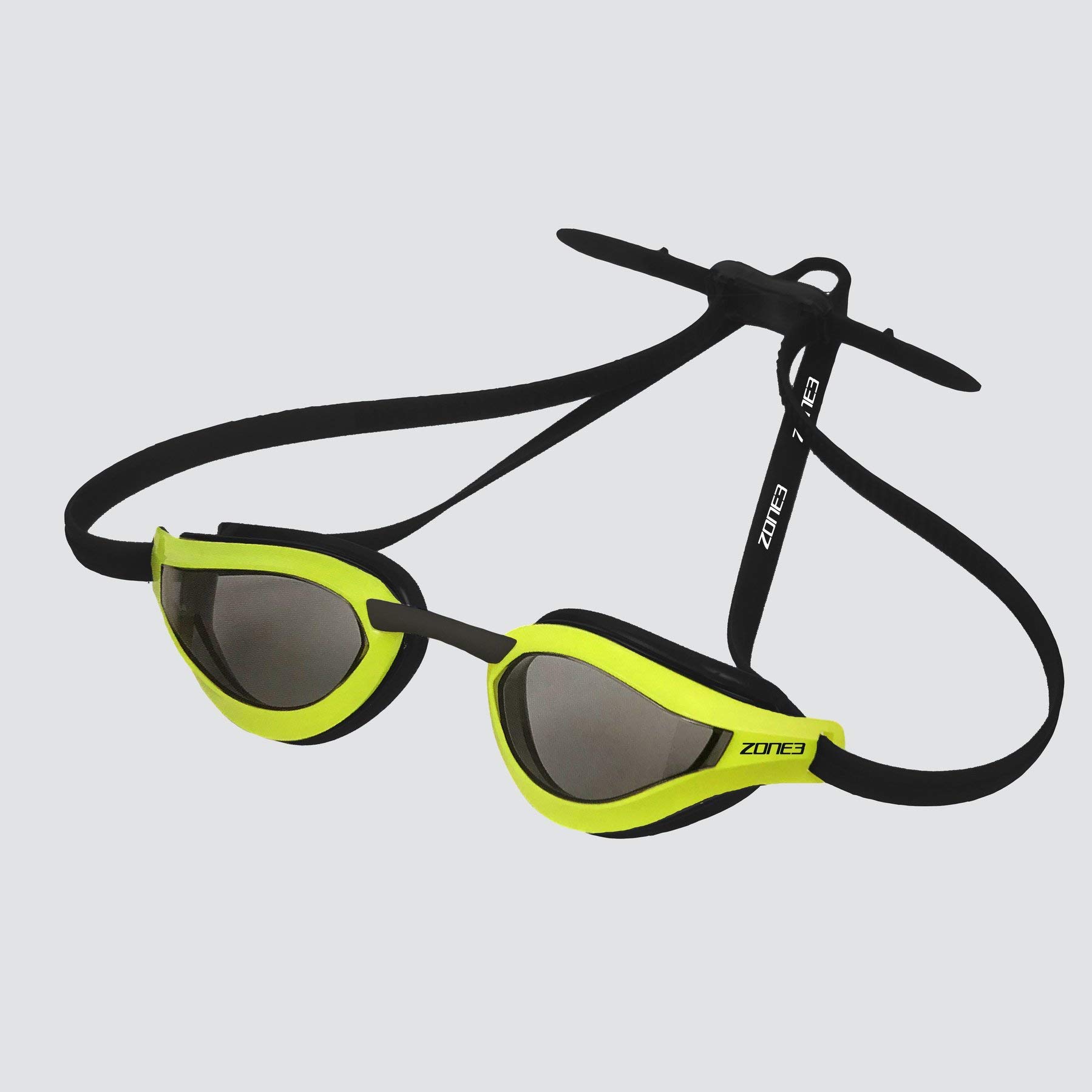 ZONE3 Viper Swimming Goggles, Smoke Lens-Black/Lime, ONE SIZE