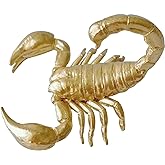 Pewery Gold Mini Scorpion Figurine, Solid Metal Animal Ornament, Mini Scorpion Sculpture for Home Office Garden Desktop Decor