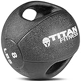 Titan Fitness 8 lb Dual Grip Medicine Ball Rubber Muscle Driver Sport Double
