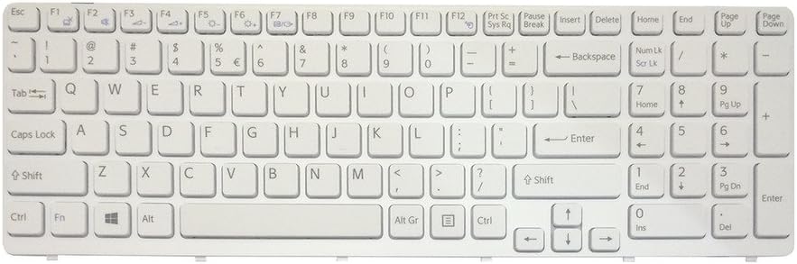 LAPMATE Swiztek Laptop Keyboard for SONY VAIO SVE15 SVE-15 SERIES SVE1511A1E SVE15111EA SVE15113EN (WHITE)