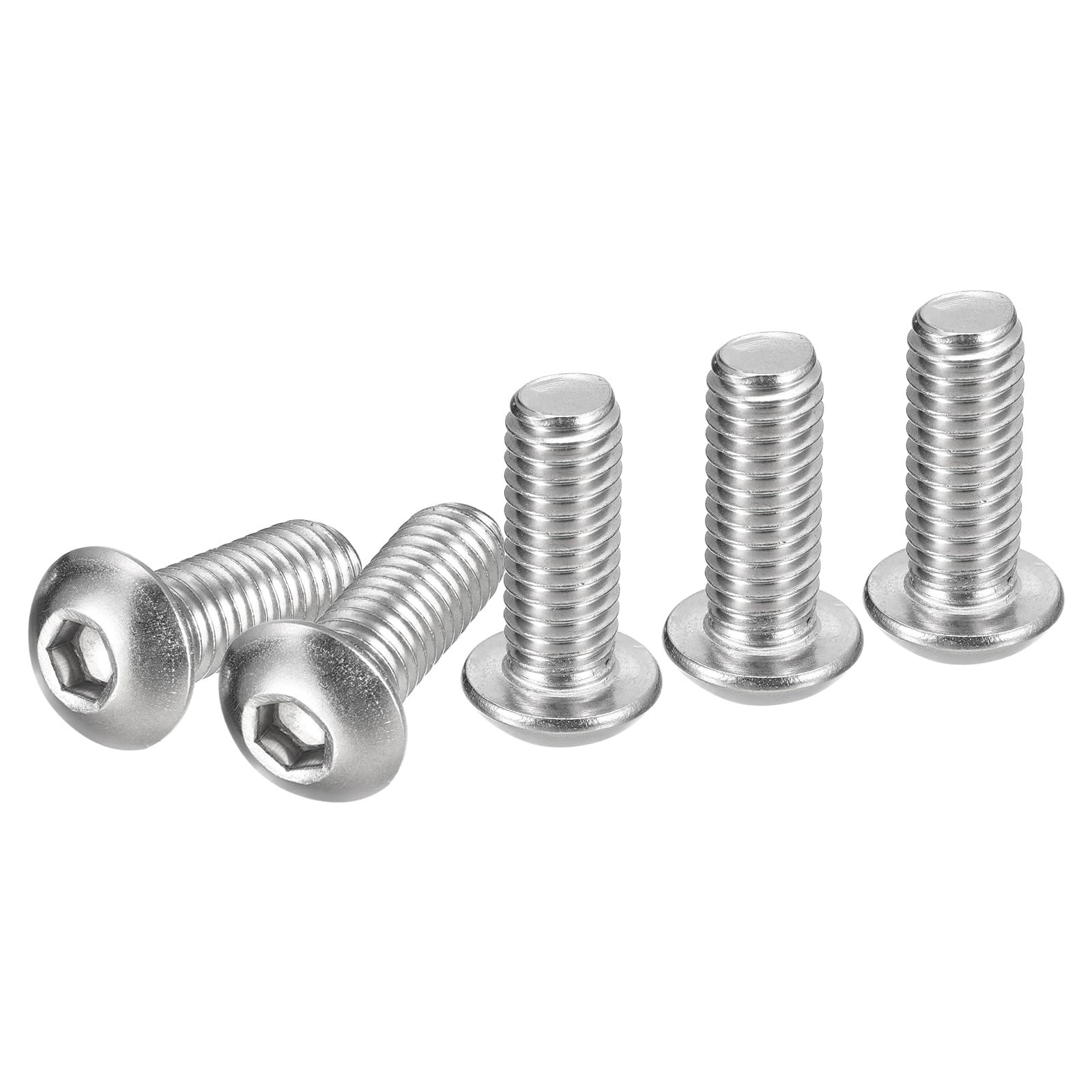 DTGN 3/8-16x1" Button Head Socket Cap Screws - 10Pack - Good for Machine - 304 Stainless Steel 18/8 - Hex Drive Full Thread UNC Fasteners — image 1