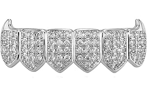 YOSZO Grillz Teeth Men 18K Plated Gold Grills for Your Teeth Jewelry Hip Hop Cubic Zirconia Top Bottom Grills Mouth Tooth Cap