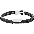 Diesel Stainless Steel and Leather Bracelet for Men