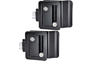 YOMILINK Upgraded RV Door Lock 2 Pack 2 Keyed Alike Matching Key, Black Trailer Door Lock with Paddle Deadbolt, Zinc Alloy Metal Camper Door Latch Replacement Kit for Camper Horse Trailer Cargo Hauler