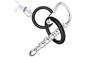 Hollow Stainless Steel Urethral Sounds Catheter Penis Plug Urethral Dilator Male Penis Plug with Replace Cock Ring Sex Toy fo
