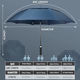 ZOMAKE Golf Umbrella 51in Windproof Rainproof Double Canopy Navy Blue view 2