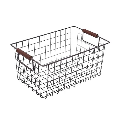 Yinmake Handmade Classic Metal Mesh Wire Storage Basket Organiser