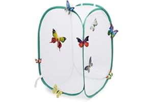 Hyindoor Insect and Butterfly Habitat Cage Terrarium - Pop-up 23.6 Inches Tall (White)