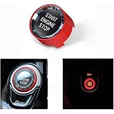 Crystal Start Stop Engine Switch Button Replacement for BMW 1 2 3 4 5 6 7 X1 X3 X4 X5 X6 F22 F30 F10 F32 F01 F15 F25 G30 G31 G11 G12 G01 (for F/G Chassis Start Stop Cover with Off Button, Red)