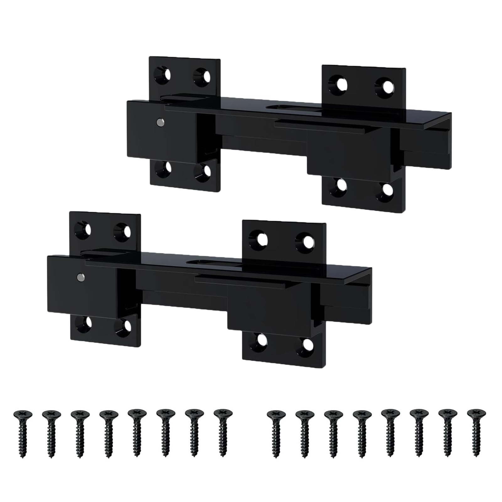 VANROUG 2 Pcs Flip Gate Latch Lock with Padlock Hole, Flip Latch Safety Door Bolt, Garage Door Locks, Aluminum Alloy Adjustable Door Latch Barn Door Lock Fence Door Lock Latch