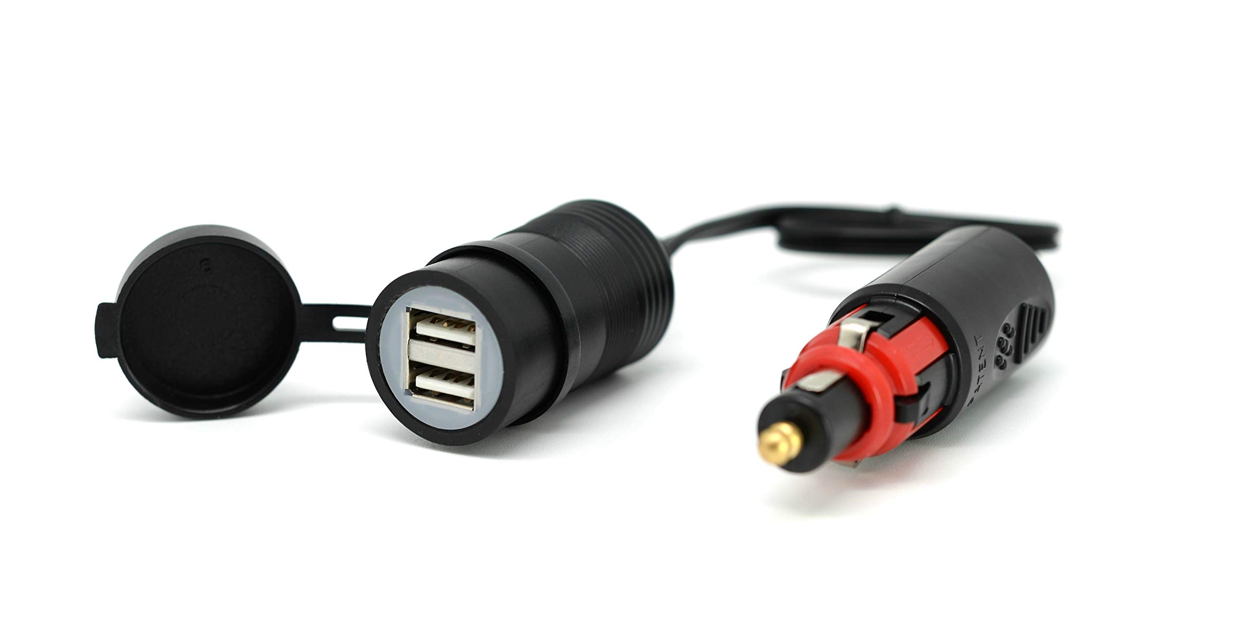 Cliff Top 3.3 Amp Interchangeable USB Charger (Hella Din & Cigarette Sockets) - Cable Extension