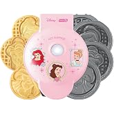 Disney | Dash Princess MultiMaker Mini Waffle Maker, Ceramic Nonstick, Pink | Disney Princess Waffles Kids Love, Removable Plates Make Ariel, Belle, Cinderella, and Classic Mini Waffles