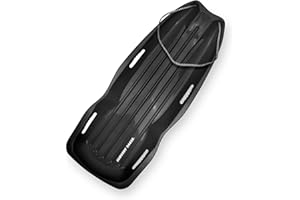 Slippery Racer Downhill Xtreme Flexible Adults and Kids Plastic Toboggan Snow Sled for up to 2 Riders with Pull Rope and Handles