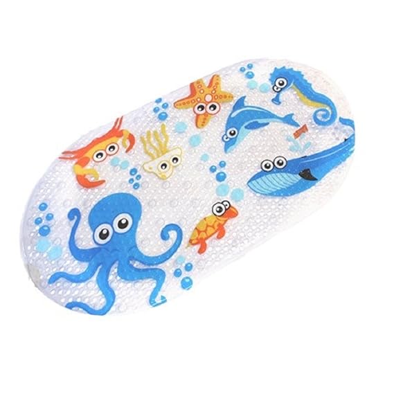 feidol rutschfeste Baby Badematte mit Saugnäpfen für Wanne, Dusche, schimmelresistent, natur PVC, 68,6 x 38,1 cm Cute Muster 