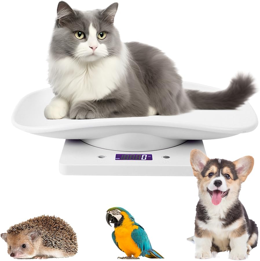 Mchodare Digital Pet Scale 10kg/1g LCD Display for Cats & Dogs