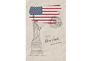 New York City Notebook: Vintage Style Notebook, Statue of Liberty NYC, Travel Gift for Women, In a New York State of Mind, American Flag