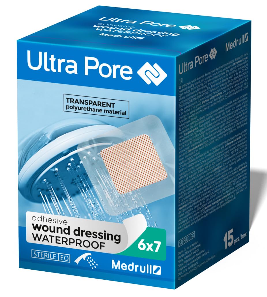 Medrull Transparent Waterproof Wound Dressings 6x7 cm 75 Pieces Self-Adhesive Bandage Tape for Wounds Sterile Wound Plasters – Gentle and Effective Healing