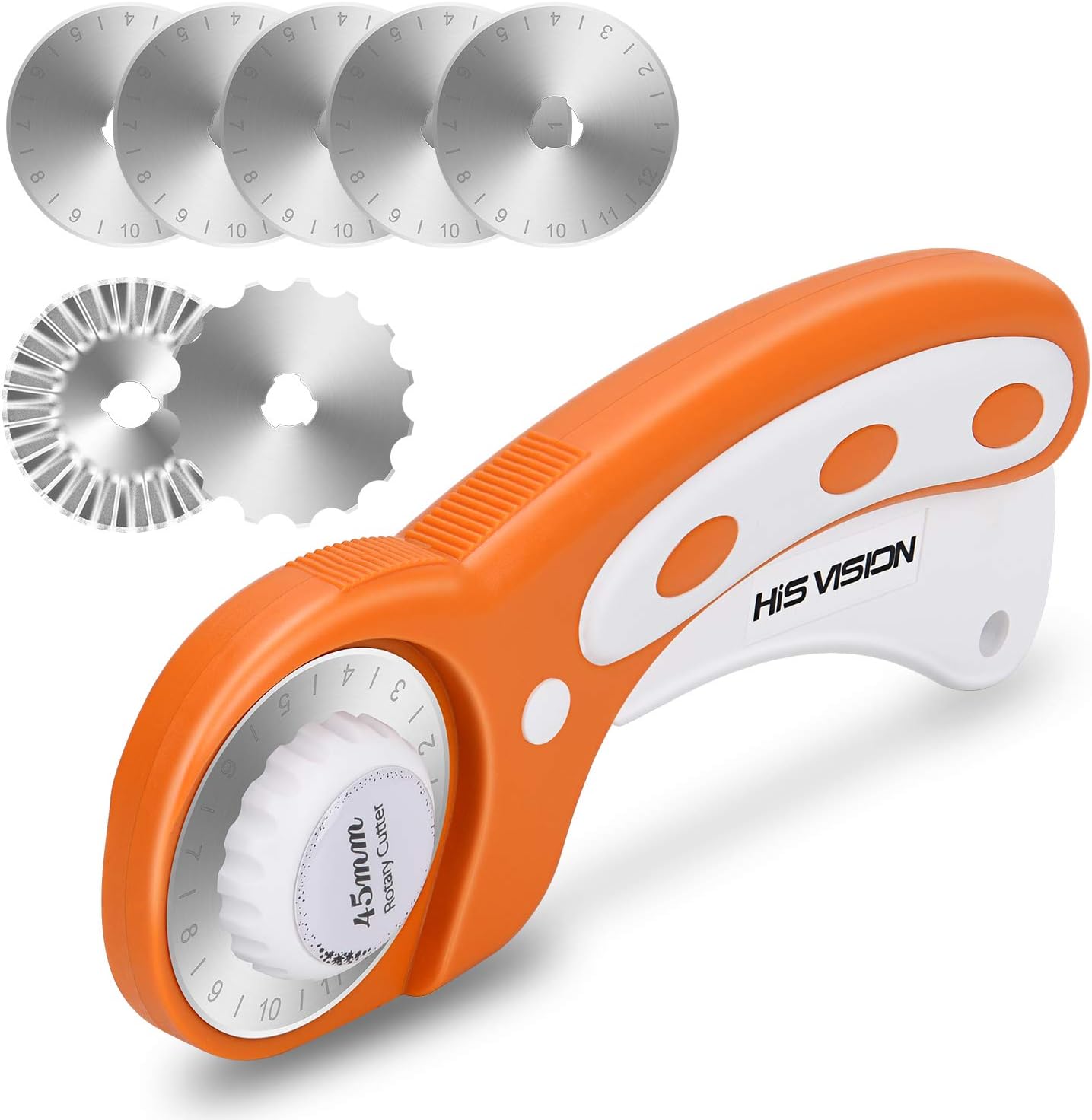 HISVISION 45mm Rotary Cutter with 7 Replacement Rotary