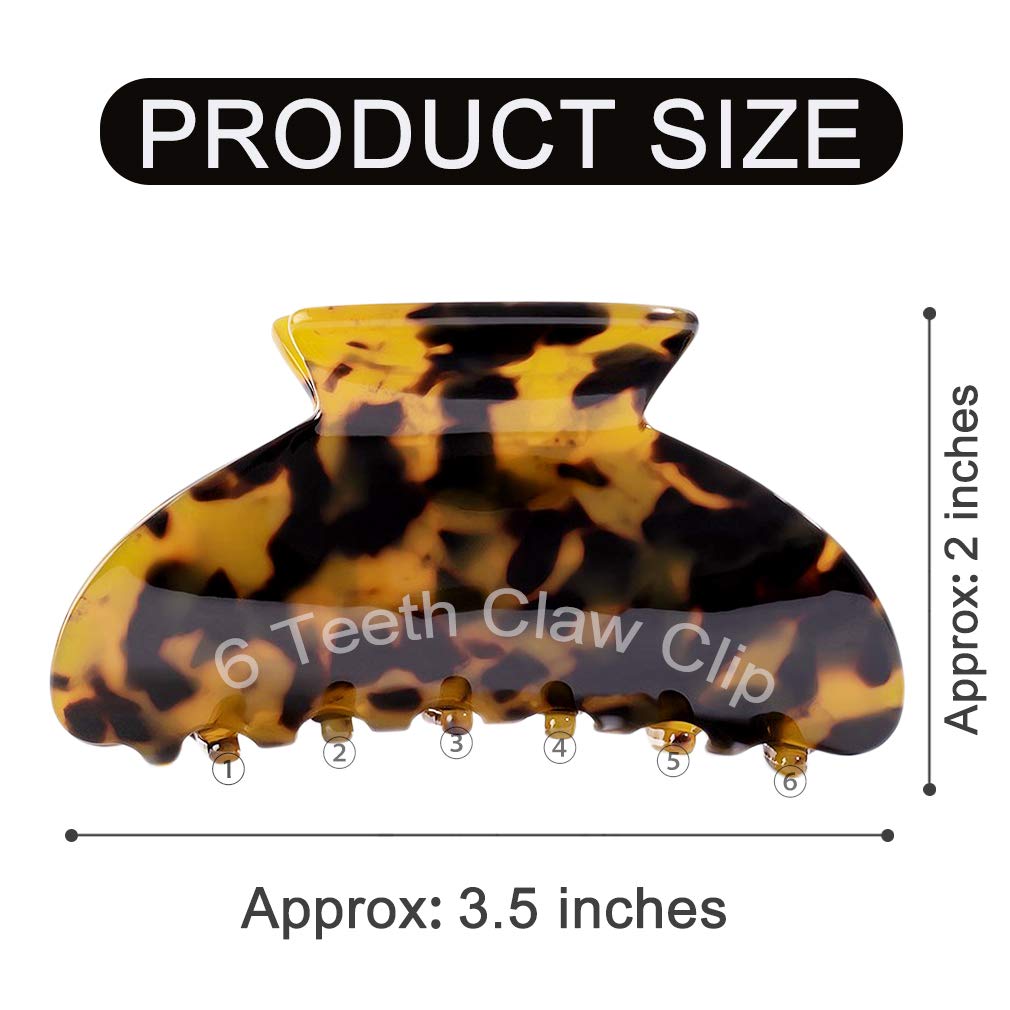 2PCS Hair Claw Banana Clips tortoise Barrettes Celluloid French Design Barrettes celluloid Leopard print Large Fashion Accessories for Women Girls : Beauty
