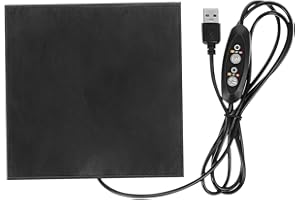 USB Heating Pad Small Pet Heat Mat with Adjustable Temperature for Hamsters Squirrels Birds Parrots Chinchillas Bunny Black C