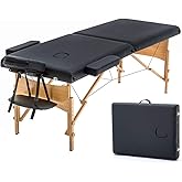 BestMassage Massage Bed Portable Massage Table 24 inch Wide Lash Bed Height Adjustable 2 Folding Spa Table with Non-Woven Bag