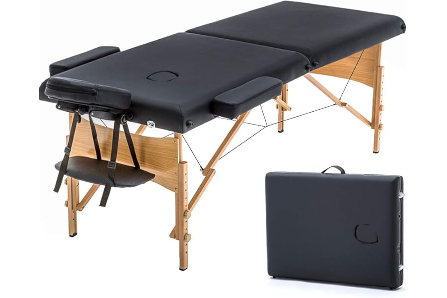 BestMassage Massage Bed Portable Massage Table 24 Inch Wide Lash Bed Height Adjustable 2 Folding Spa Table with Non-Woven Bag for Spa Footmassage Facial CareSpa Tattoo