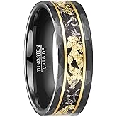 NUNCAD Mens Wedding Ring 8mm Tungsten Carbide Engagement Band Imitation Meteorite Promise Ring for Him Comfort Fit Size 7-12