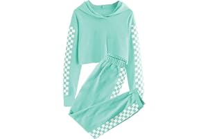 Meikulo Kids 2 Piece Outfits Girls Crop Tops Hoodies Long Sleeve Fashion Sweatshirts and Sweatpants