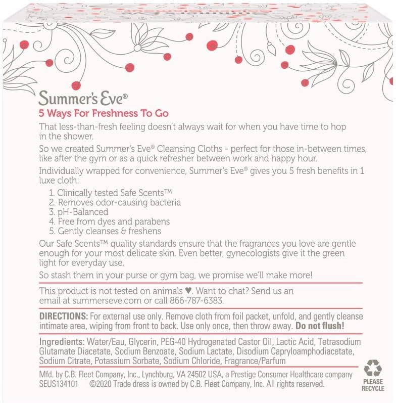 Summer's Eve Summer's Eve Feminine Cleansing Cloths, Golden Glamour: Health & Personal Care