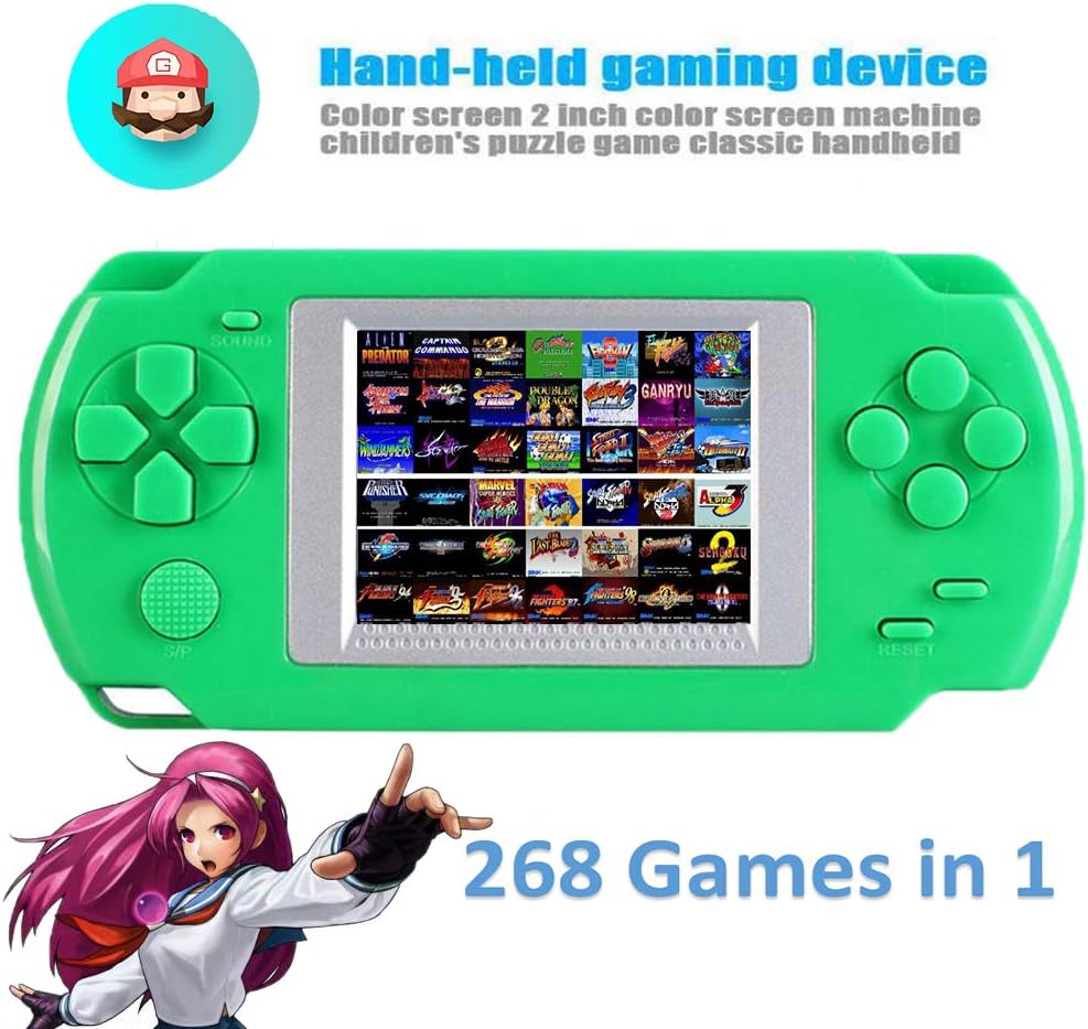 DokFin Portable Classic Handheld Game Console, Retro Video Game Player Buildin 268 Games with 2