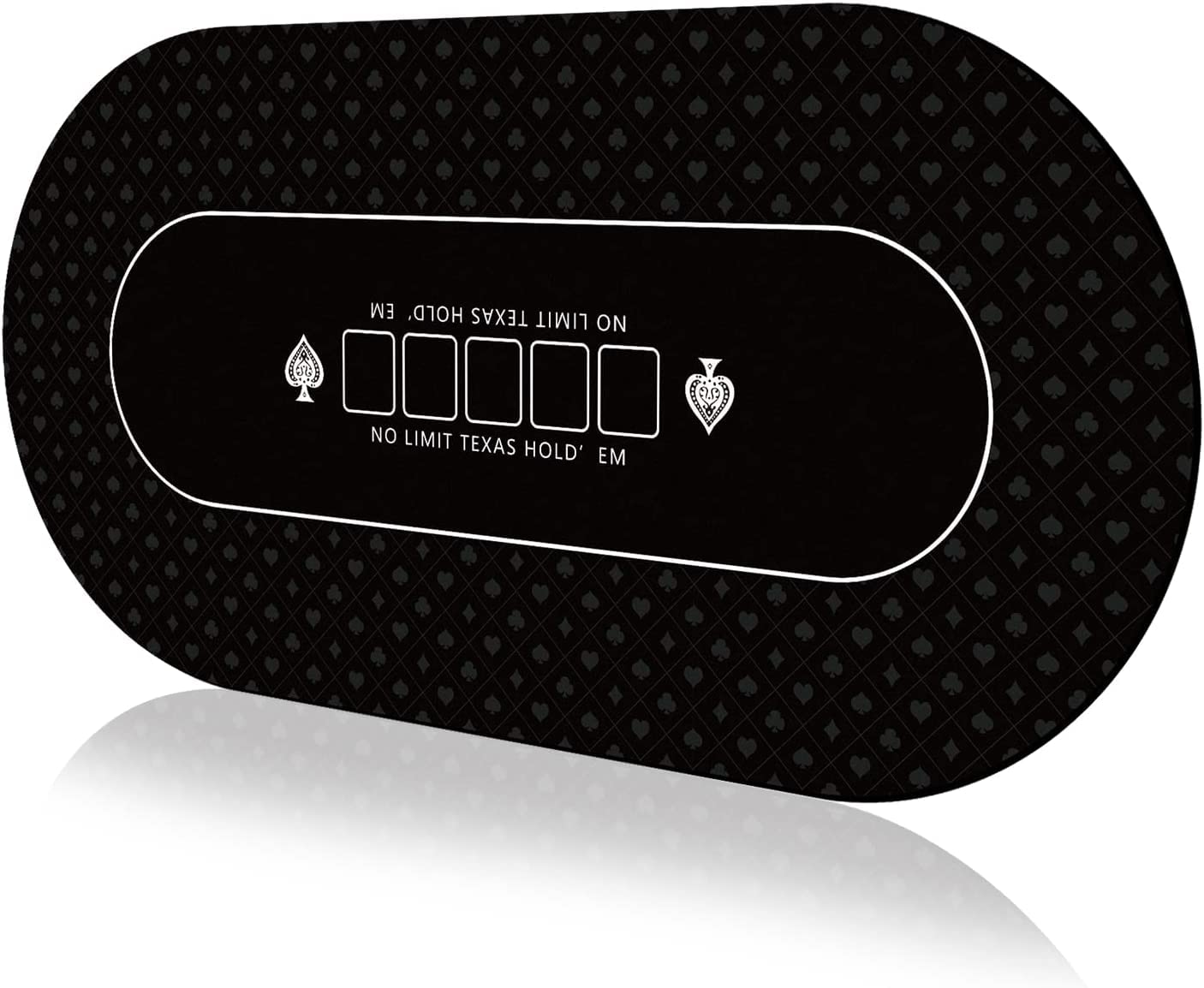 YUZPKRSI Poker Mat 180×90cm, 10 Players Texas Hold'em Poker Rubber Mat Poker Topper for Tables, Folding Portable Poker Table Top Layout w/Carrying Bag for Poker Games, Blackjack