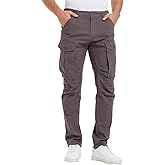 Plaid&Plain Men's Cargo Pants Slim Fit with Articulated Knees