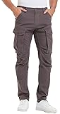 Plaid&Plain Men's Cargo Work Pants with Pockets