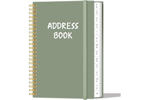 HEVEBOIK Address Book with Alphabetical Tabs - Telephone & Address Book with Address Contacts, Special Date, Phone, Birthday & Internet Login Password for Home and Office, 4.3" x 6.2", Green