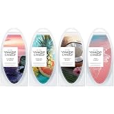 Yankee Candle Scented Wax Melts for Wax Warmers, Long Lasting Home Fragrance, Cliffside Sunrise, Bahama Breeze, Coconut Beach, Pink Sands (Island Escape Variety Pack)