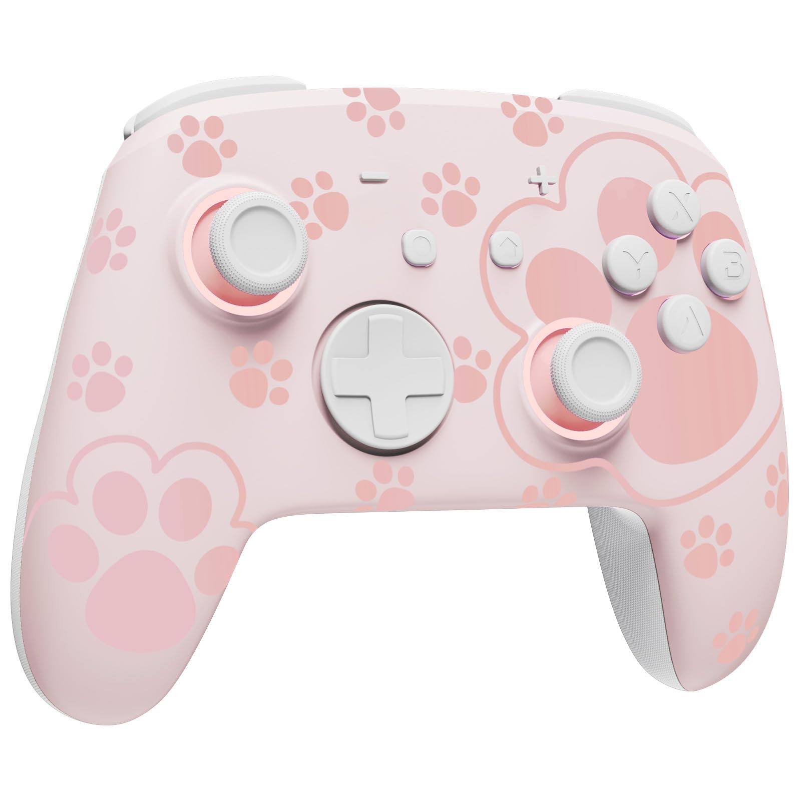 Photo 1 of FUNLAB Cute Switch Pro Controller Wireless Compatible with Nintendo Switch 2/OLED/Lite, Grily Hall Effect Controller, Firefly Bluetooth Remote Gamepad Pink with 7 LED Colors/Paddle/Turbo- Cat Paw Pattern