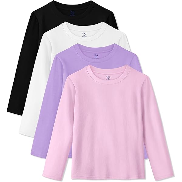 Amazon.com: HoeVou 5 Pack Girls Long Sleeve Shirts Cotton T-Shirts