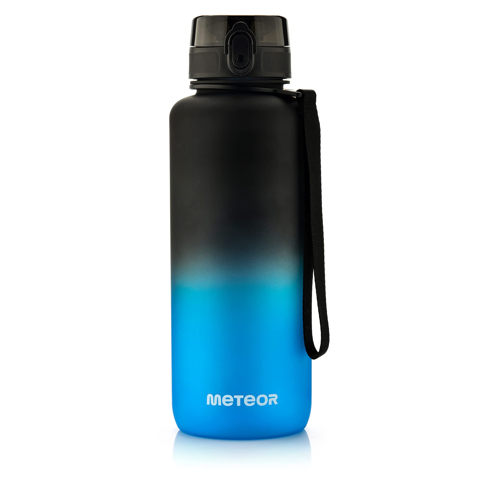 meteor Water bottle 1500 ml – Secure flip lid with lock for daily hydration – Durable and practical sports water bottle for training and travel – Sport water bottle Black/Blue