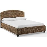 Crosley Furniture Edgewater Coastal Boho Rattan King Bed Set | Handwoven Natural Fiber, Flat Panel Headboard, Seagrass