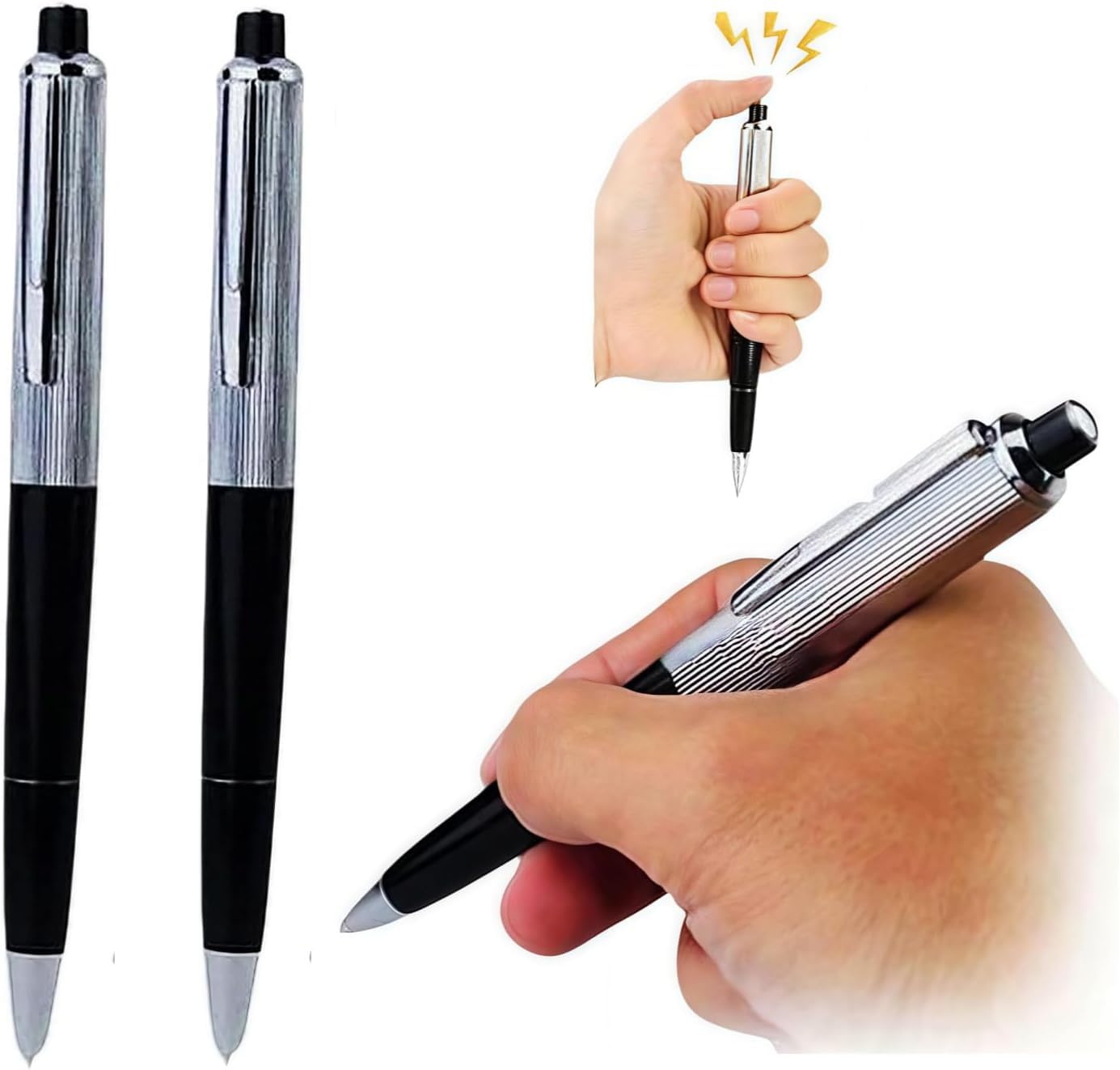 2Pcs Electric Shock Pen Fun Joke to Friend Electric Shock Pencil Trick Prank Gag Gadget for Fool's Day Surprise, Gags and Practical Joke, Office Supplies, Decorations
