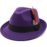 Unisex Trilby Hats Classic Fedora Hats for Women Men Dress Hats Felt Short Brim Fedoras Hat Panama Hat with Band