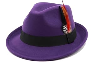MIVBUKS Unisex Trilby Hats Classic Fedora Hats for Women Men Dress Hats Felt Short Brim Fedoras Hat Panama Hat with Band