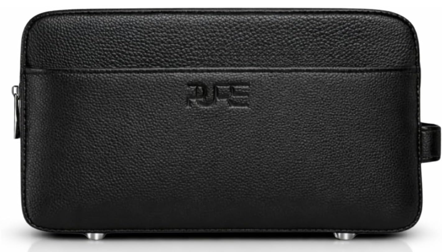 Atlas XL Leather Toiletry Bag for Men - Handcrafted Travel Wash Bag & Dopp Kit in Premium Leather | Spacious Grooming Organiser - Elegant Gift for Him