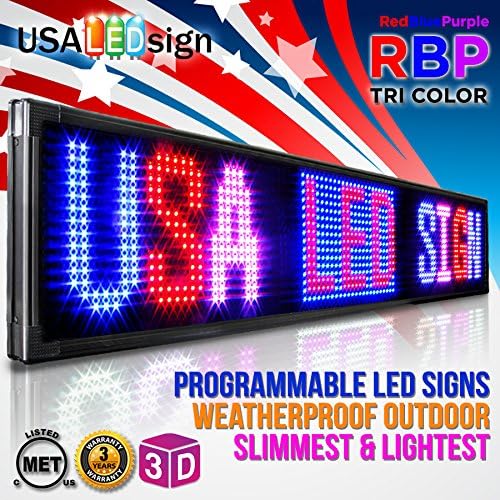 LED Signs 69" X 35" Tri-Color Bright Digital Programmable Scrolling Message Display/Business Tools
