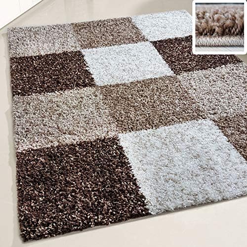 Mynes Home UK Fluffy rug Long pile Shaggy rugs Modern living room Flokati | different dimensions | Children's room & youth room suitable | Pollutant-free (brown, 70 x 140 cm)