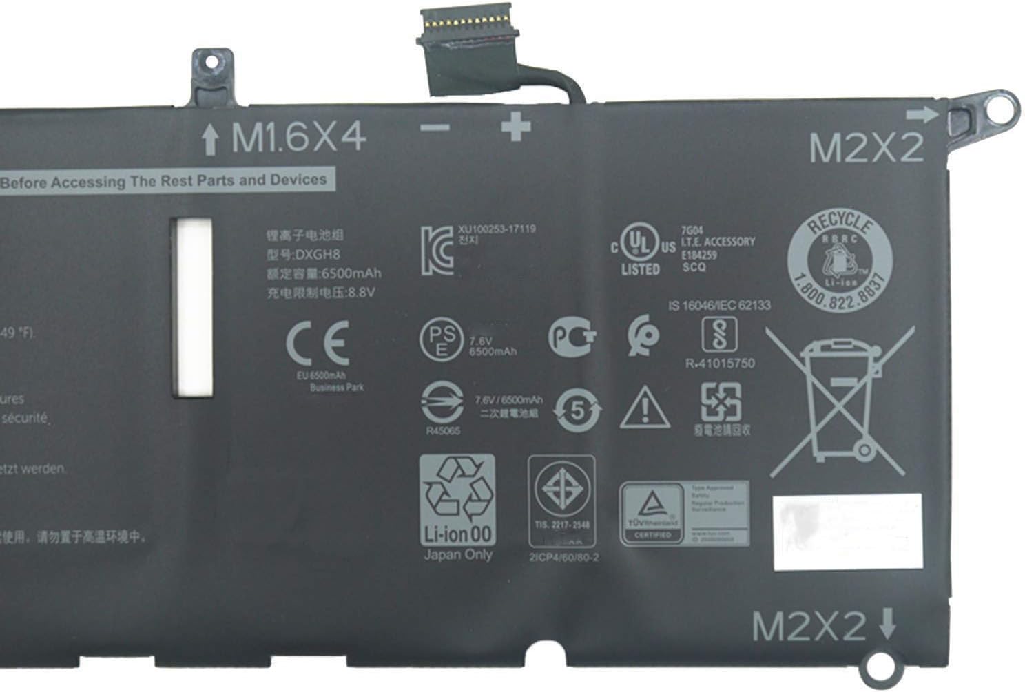 DXGH8 G8VCF H754V 0H754V P82G001 Laptop Battery Replacement for Dell XPS 13 9370 9380 Inspiron 13 7390 7391 2-in-1 5390 5391 7490 Latitude 3301 E3301 Vostro 5390 5391 Series (7.6V 52Wh) - Image 5