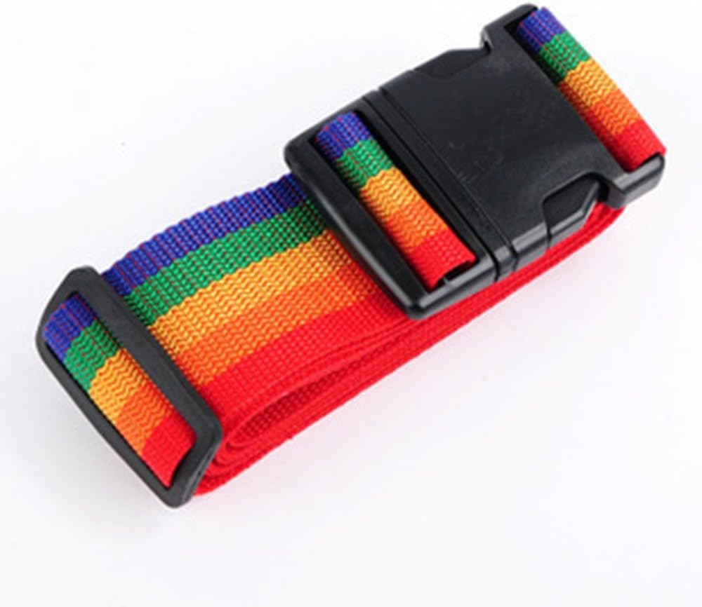 Heavy Duty Detachable Adjustable Long Cross Travel Luggage Strap Packing Belts Suitcase Bag Security Straps, Rainbow